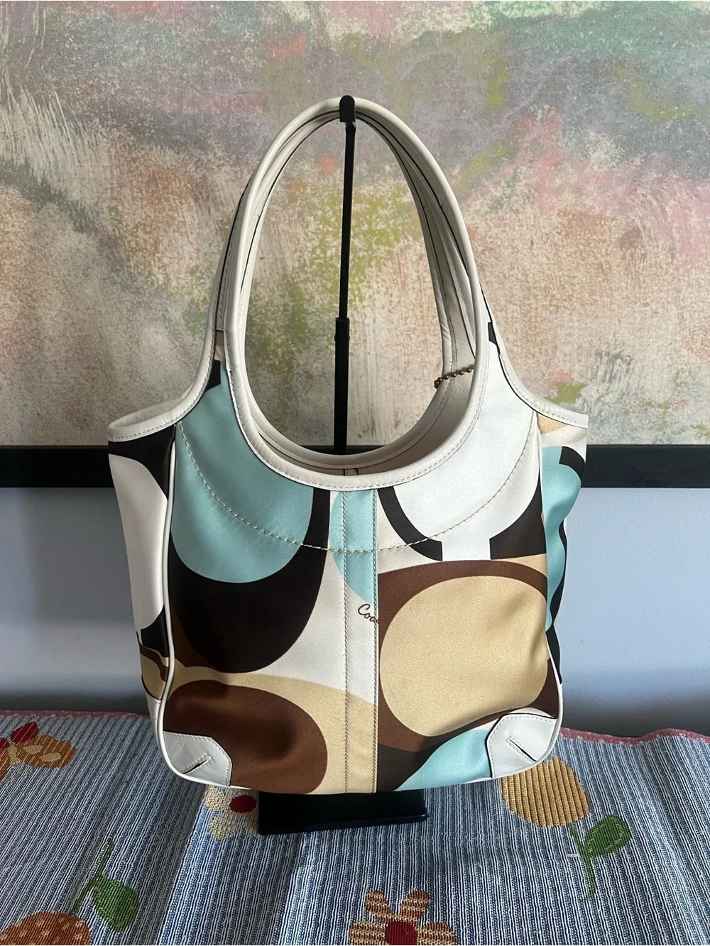 Coach 2006 Limited Ed Ergo Multi Color Signature Scarf Print + Matching Wristlet